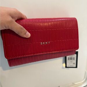 DKNY red wallet on chain crossbody bag